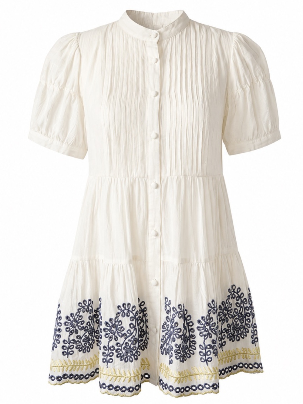 Anthropologie Blue Tassel Embroidered Boho Blouse Size S